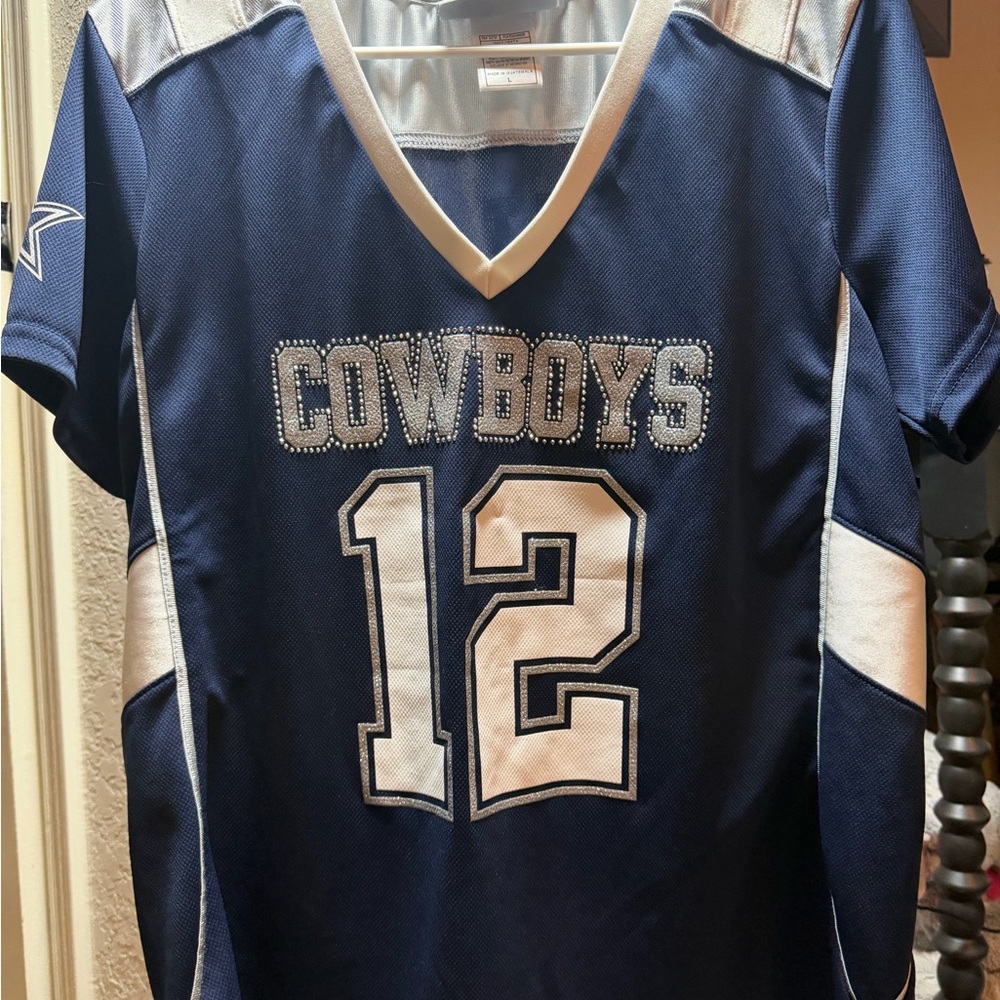 Dallas Cowboys rhinestone Blue and White Jersey